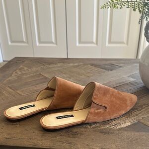 Nine West Tan Suede Mules